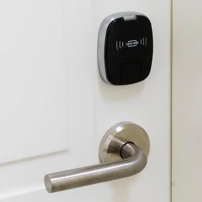 a lock on a door with a mouse on it at Lux Villa Old Town in Belgrade