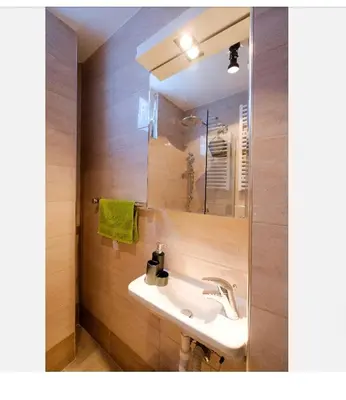 a bathroom with a sink and a mirror at Svetogorska tri in Belgrade