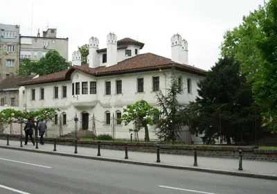 a white house on the side of a street at Apartment No1 in Belgrade