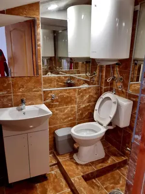 a bathroom with a toilet and a sink at Hedonist in Stara Pazova