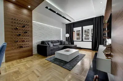 a living room with a couch and a table at CENTAR President in Arandjelovac