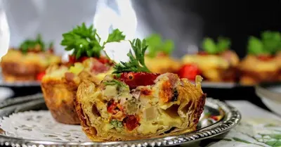 a close up of a piece of food on a plate at City Center Belgrade Cozy Apartment Skadarlija in Belgrade