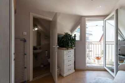 a bathroom with a white dresser and a sink at KLARA VRACAR 90 m2, dve i po spavace sobe in Belgrade