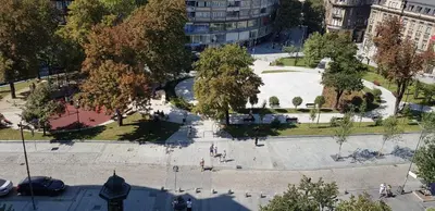 an aerial view of a park in a city at OBILIĆ in Belgrade