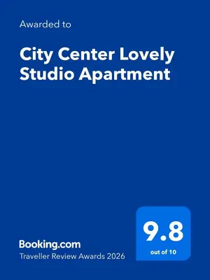 a screenshot of a cell phone with the city center lobby studio apartment at City Center Lovely Studio Apartment in Belgrade