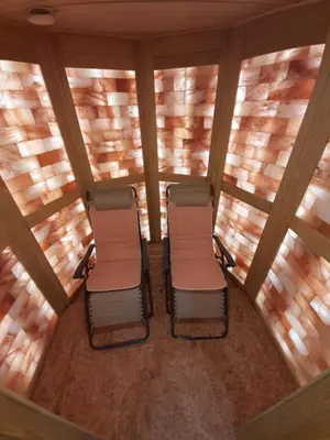 an overhead view of two chairs in a room at Hotel Centar No.1 in Belgrade