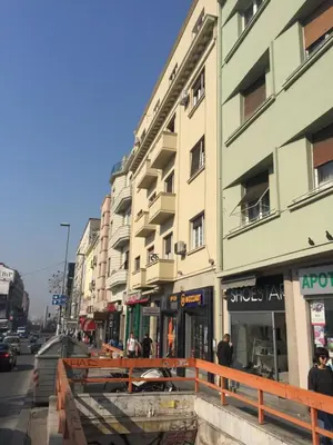 a group of buildings on a city street at Natalie's Home in Belgrade