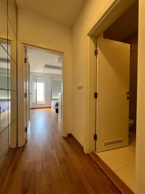 an open door to a room with a bedroom at Hedonia in Belgrade