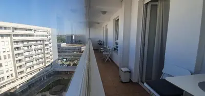 a view of a balcony of a large building at Royal apartment Belvill in Belgrade