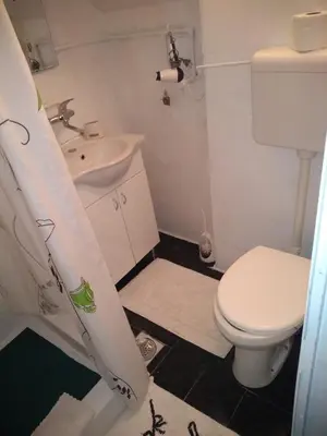 a bathroom with a toilet and a sink at Gardos dupleks in Belgrade