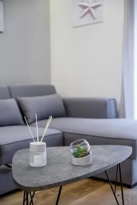a coffee table with two bowls of food and chopsticks at Belly 1 in Vračar (historical)