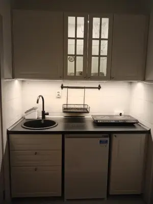 a kitchen with a sink and a counter top at Bella Vita Apartment in Belgrade