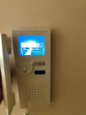 a widescreen television on a wall in a room at Apartment Maximus lux in Belgrade