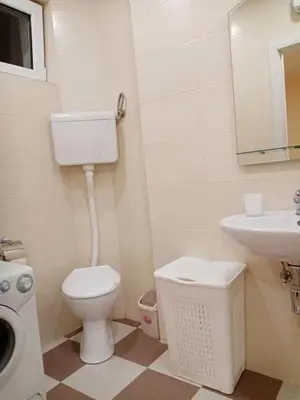 a bathroom with a toilet and a sink at Apartment Marija in Belgrade