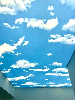 a view of a blue sky with white clouds at Apartment Duplex in Pančevo
