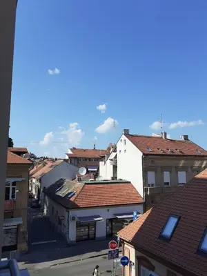 an overhead view of a city with roofs at Lagumska in Zemun