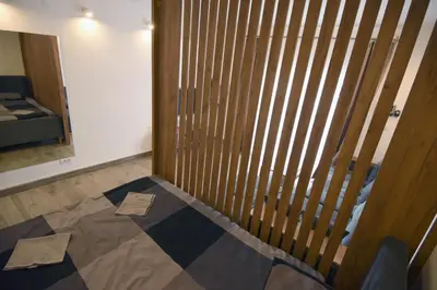 a room with a gate with paper on the floor at TASOS in Belgrade