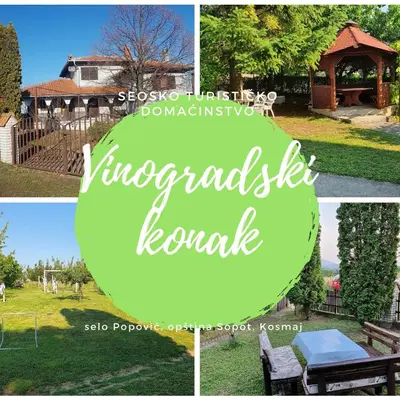 a collage of photos of a yard and a gazebo at Vinogradski konak Belgrade, Sopot,Kosmaj in Sopot