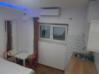 a small room with a sink and a sink at studio skadarlija in Belgrade