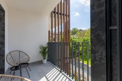 a view from the balcony of a house at Belgrade Center Apartment Lux in Belgrade