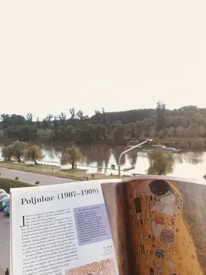a book with a view of a river at Apartman ANN in Pančevo