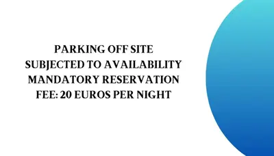 a sign that reads parking off site subjected to availability mandatory reservation freeze euros per at BUDGET Guest Room in Central Pedestrian Zone in Belgrade