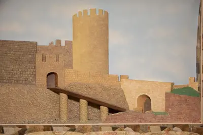 a model of a castle with a tower at Top Spot apartment in Belgrade