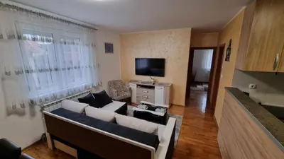 a living room with a couch and a tv at Raven2 in Železnik