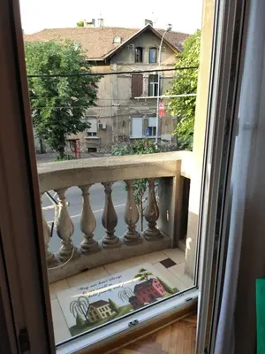 a view of a balcony from a window at Skorpion in Belgrade