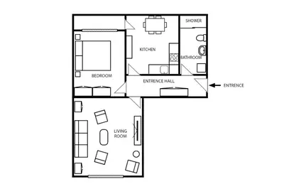 a floor plan of a house at Paradise Starry Suite-City center Belgrade in Belgrade