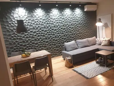 a living room with a couch and a table at Apartment Mona in Belgrade