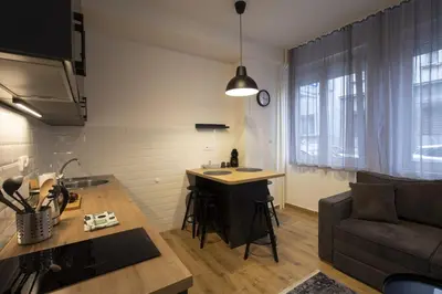 a living room with a couch and a table at Belgrade apartment Bulevar in Belgrade