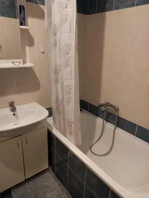 a bathroom with a sink and a tub and a shower at Sofia Apartment in Surčin