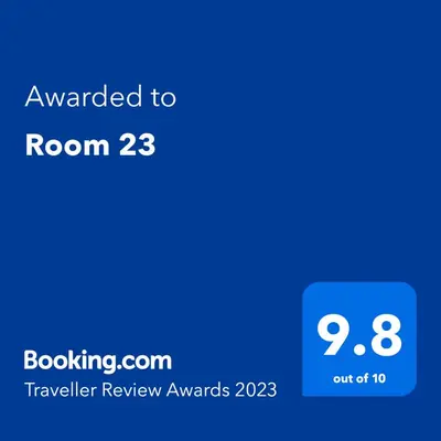 a screenshot of a phone with the text upgraded to room at Room 23 in Belgrade