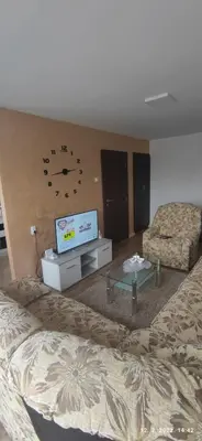 a living room with a bed and a flat screen tv at Centar_park in Arandjelovac
