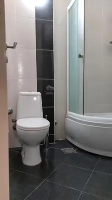 a bathroom with a toilet and a bath tub at Apartman 23 in Belgrade