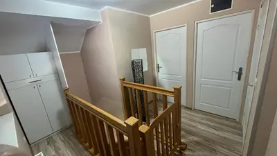 a room with a staircase and a white door at Charlie&Blueberries 1 in Belgrade