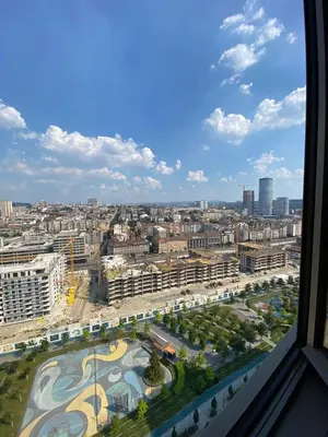 a view of a city from a window at Aurora 21 in Belgrade