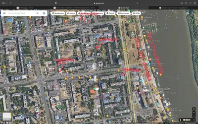 a google map of a city with red arrows at Hidden Gem in Belgrade