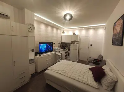 a bedroom with a bed and a television in it at Zone Vidikovac in Belgrade