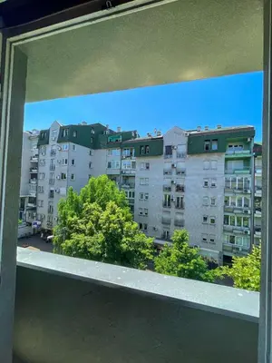 a view from a window of an apartment building at MAXIMUS VRACAR in Belgrade