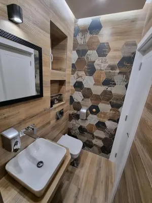 a bathroom with a sink and a mirror at Up Apartments in Belgrade