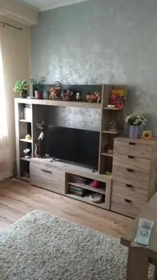 a large entertainment center with a television in a living room at Relax 2 besplatan parking in Obrenovac