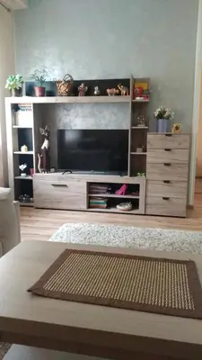 a large entertainment center with a television in a living room at Relax 2 besplatan parking in Obrenovac