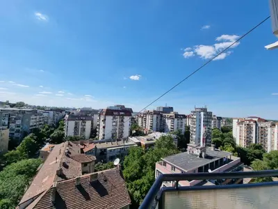 a view of a city from a balcony at Sunset in Belgrade