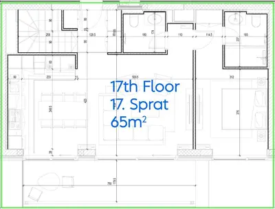 a plan of a room with a floor floor at BW TERRACE top floor apartments with river view & self check-in in Belgrade