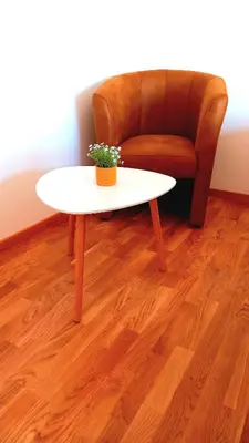 a couch and a coffee table in a room at Penthouse Danube Exclusive, Parking, 90m2, Wifi in Novi Grad