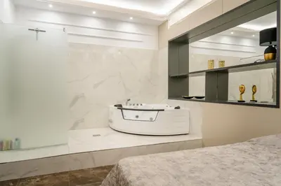 a bathroom with a sink and a mirror at Knez Imperium in Belgrade