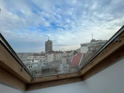 a view of a city from a window at MAIN SQUARE Apartment in Belgrade