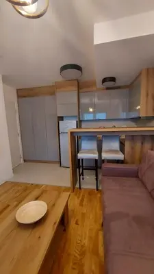 a living room with a couch and a table at Apartment Relax 1 in Belgrade